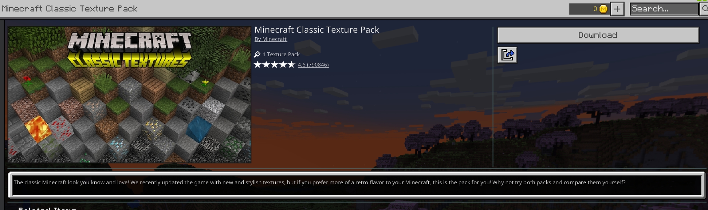 Minecraft Classic Texture Pack in Marketplace